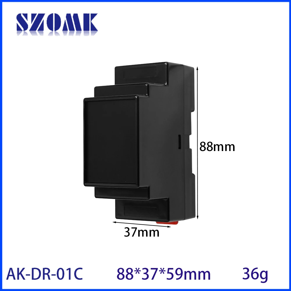 88*37*59mm Abs Black Small Molded Pcb Plastic Housing Electronic Din Rail Enclosure