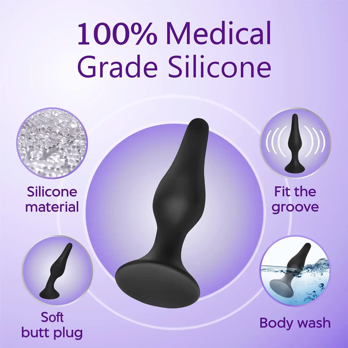 Silicone Sexy Silicone Soft Toys Anal Plug Stimulation Massage Sex Tool For Orgasm Pleasure For Men Women - view 6