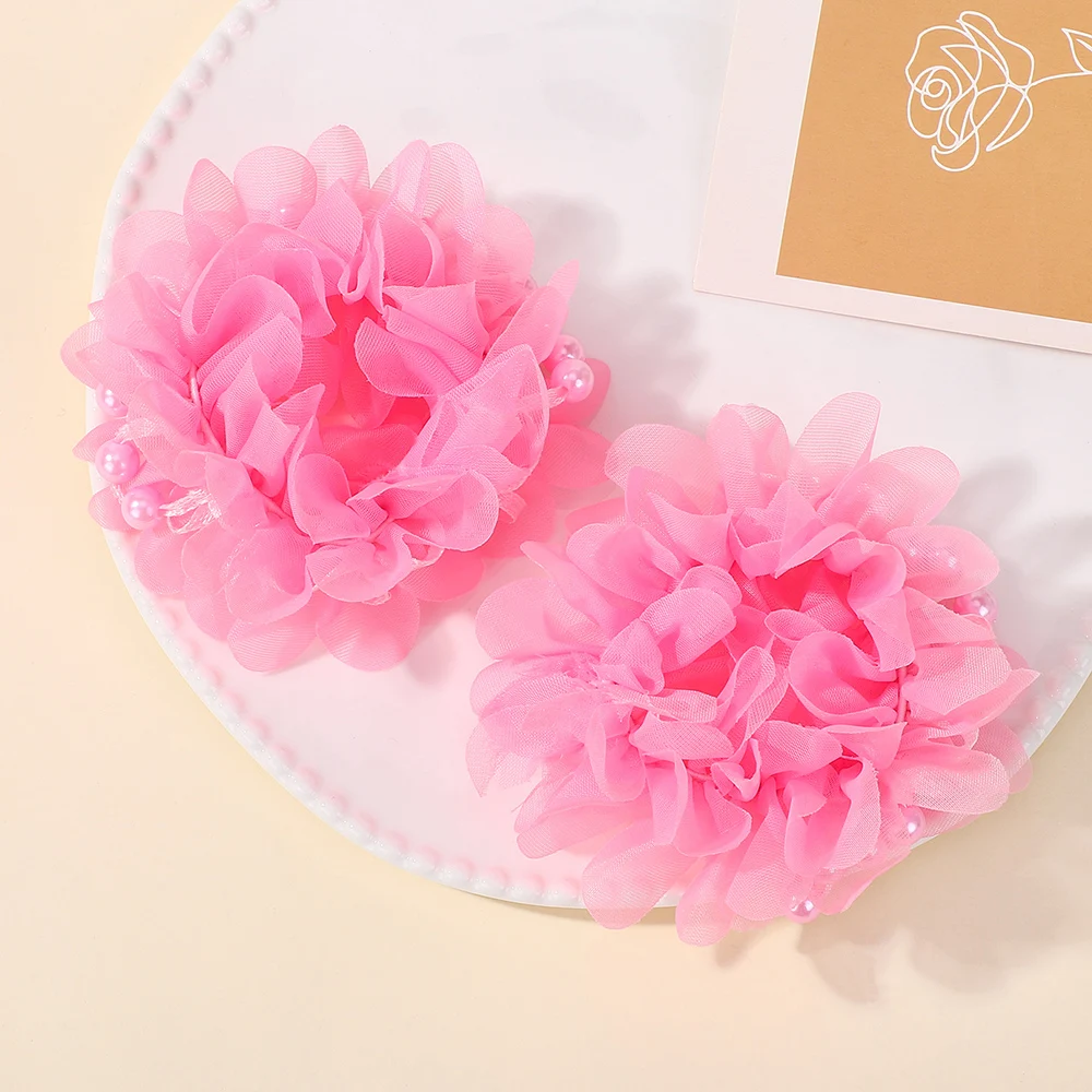 2 Teile/satz Baby Mädchen Rosa Farbe Haar Krawatten Nette Hohe Elastische Stirnband für Kinder Frühling Festival Urlaub Haar Zubehör – Detail 6