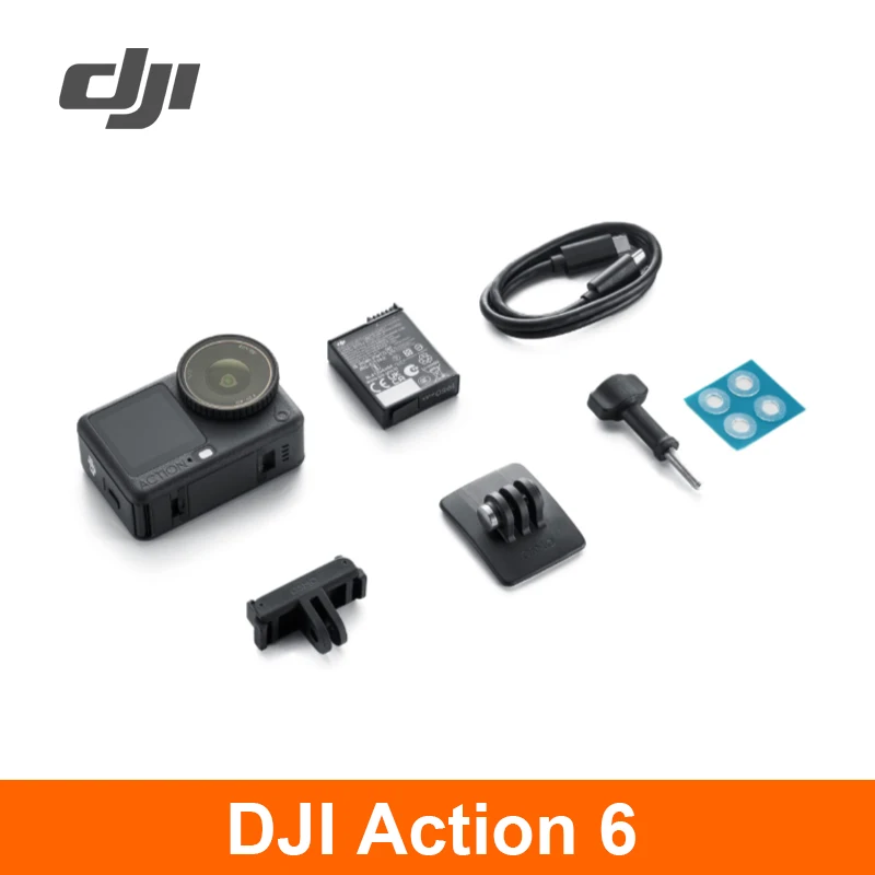 DJI Osmo Action 6 Actiecamera Variabele Diafragma 1/1.1-inch Vierkante Sensor, Nieuwe 4K Vrij te kroppen Osmo Action 6