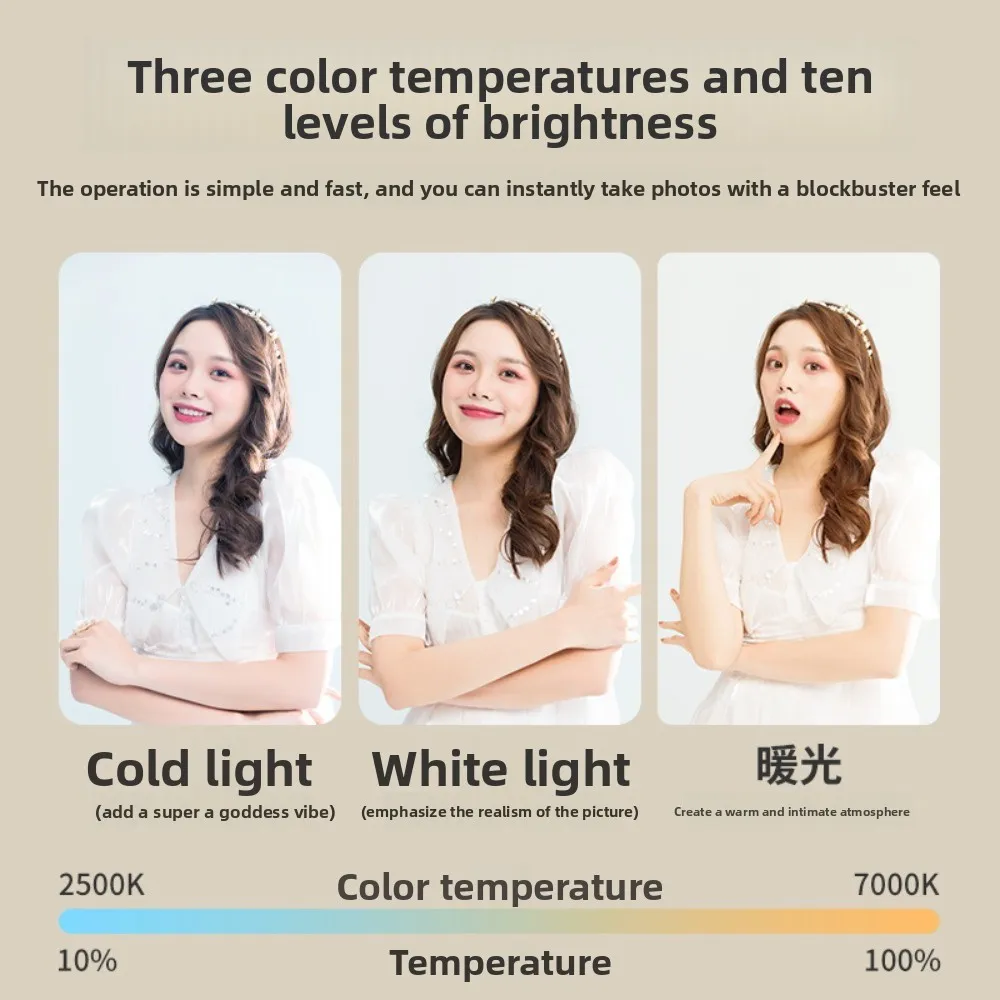 With Makeup Mirror Phone Selfie Light Portable Rechargeable Mobile Phone Fill Light Mini Detachable LED Phone Fill Light Vlog