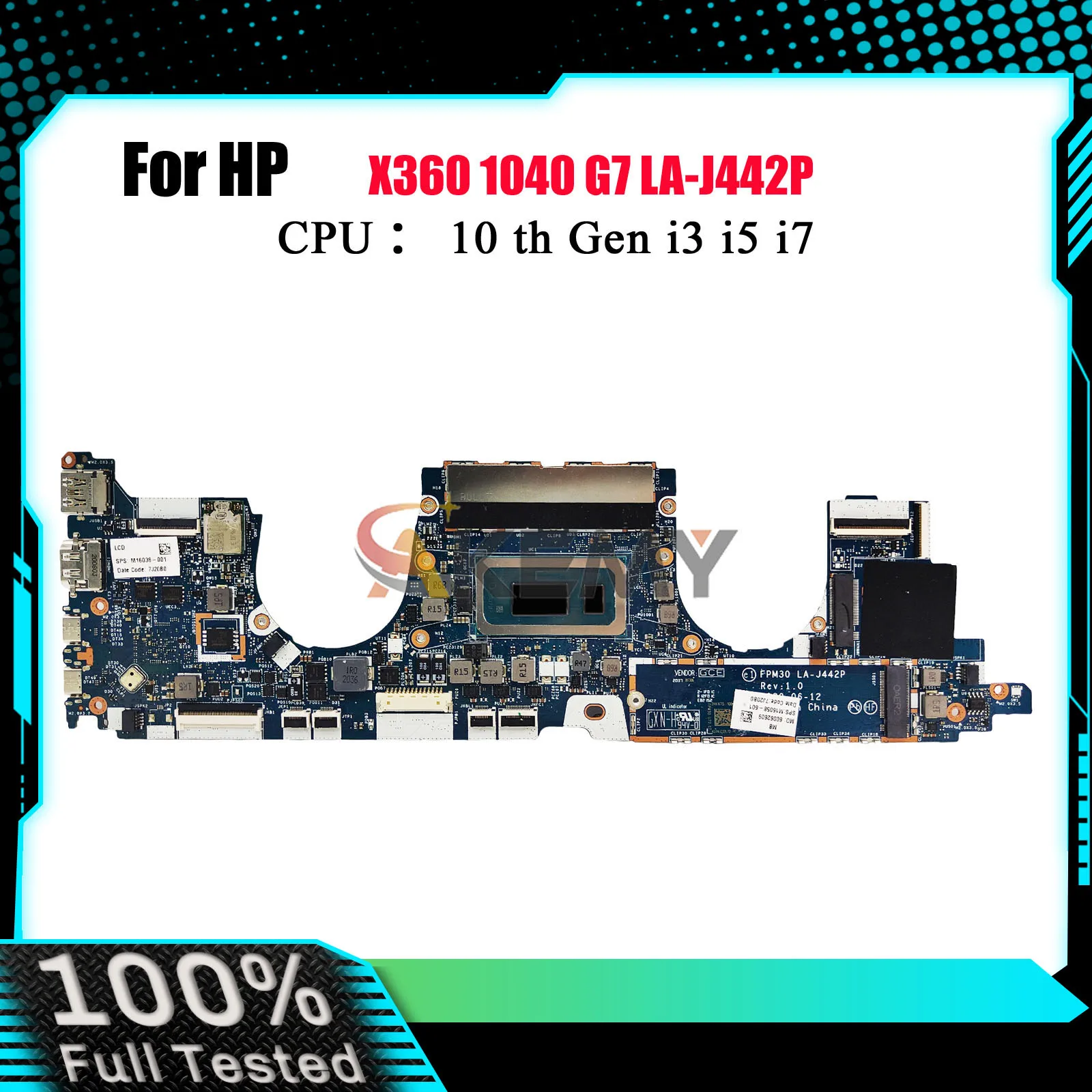 

LA-J442P для ноутбука HP EliteBook X360 1030 G7, материнская плата M16088-001 M16085-001 с процессором i5 i7 10-го поколения, 8 ГБ 16 ГБ ОЗУ