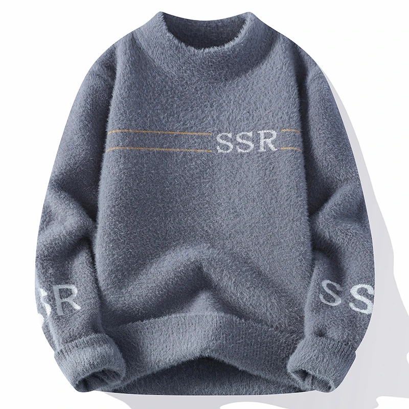 2023 Winter High-Quality Fashion Round Neck Sweater Men's Casual Loose Warm Sweaters Men Comfortable pullovers male size M-3XL