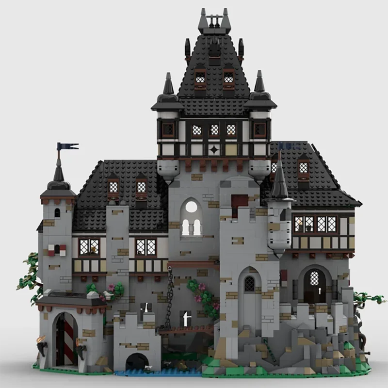Modelo medieval moc blocos de construção castelo modelo tecnologia tijolo diy montagem cena famosa construção presentes do feriado brinquedo