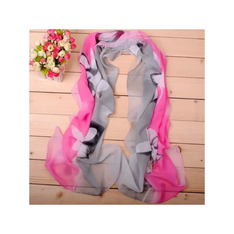 Printed Scarves and Gauze Have A Lightweight Transparent Soft and Elastic Texture The Appearance Is Light Elegant Breathable