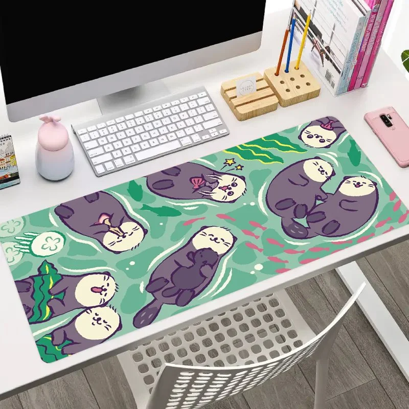 Non-Slip Sea Otter Desk Mat for Gaming and Office Use - Large Mouse Pad for Keyboard and Computer Perfect Gift for Boyfriend