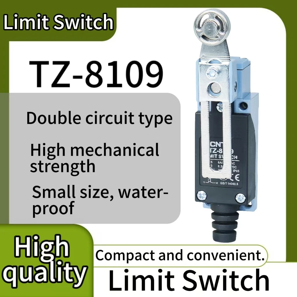 

CNTD TZ-8109 Limit Switch IP65 Waterproof Oilproof Adjustable Metal Roller Lever 1NO/1NC High Mechanical & Electrical Durability