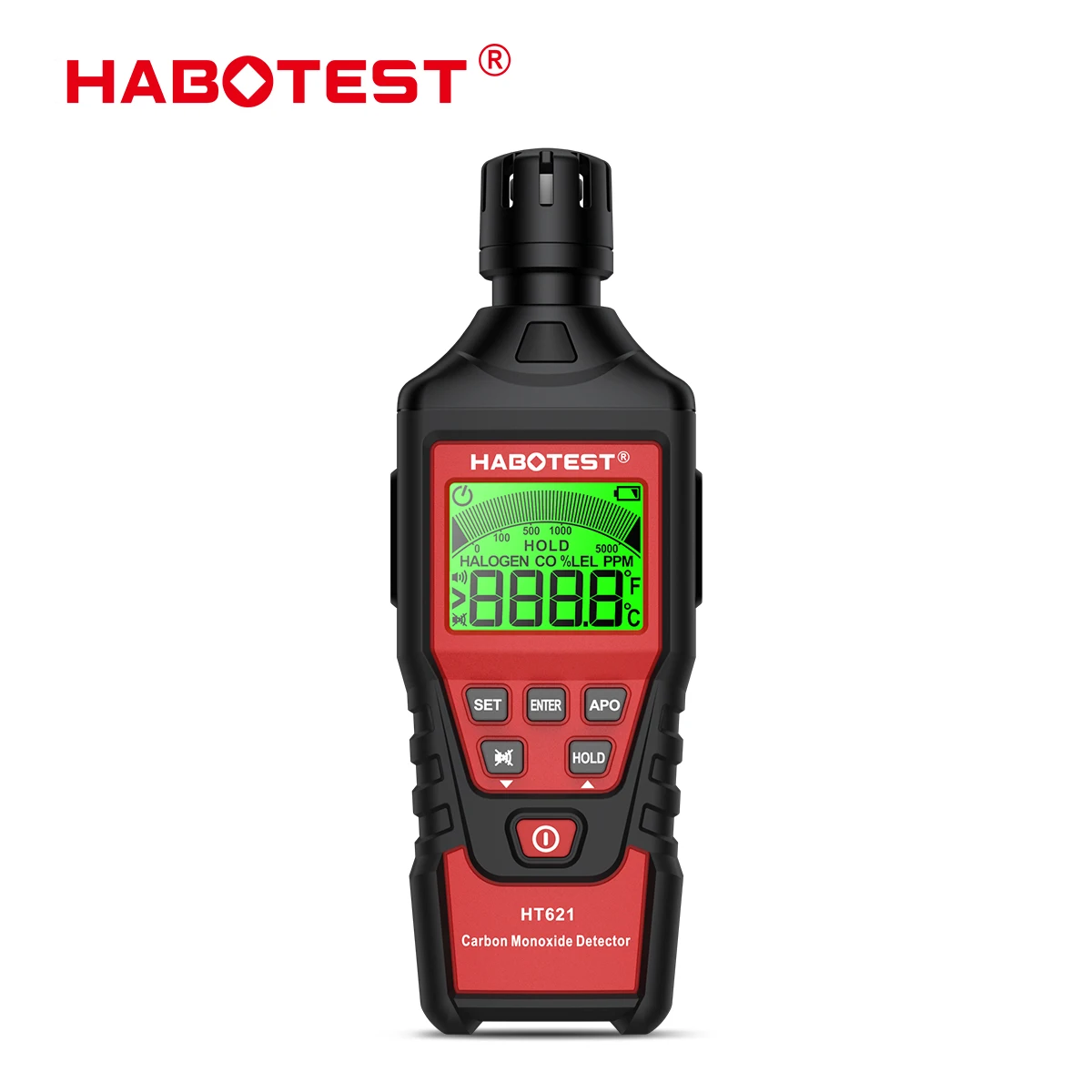 HABOTEST HT621 Hoge precisie CO-detector 1ppm resolutie Snelle respons Koolmonoxidegasalarm Waarschuwing voor giftig gas voor thuisgebruik