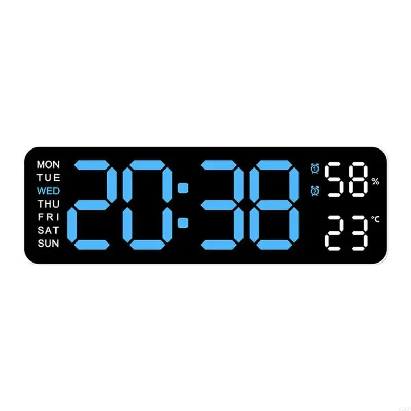 NONE 62 Große digitale Wanduhr 9 -Zoll -LED -Wecker Großbildscheibe Kalendertemperatur 4