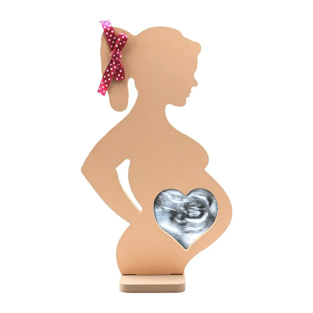 Pregnancy Ultrasound Photo Frame Women Shape Wooden Picture Frame for Family Photo Frames Wall Home Decor