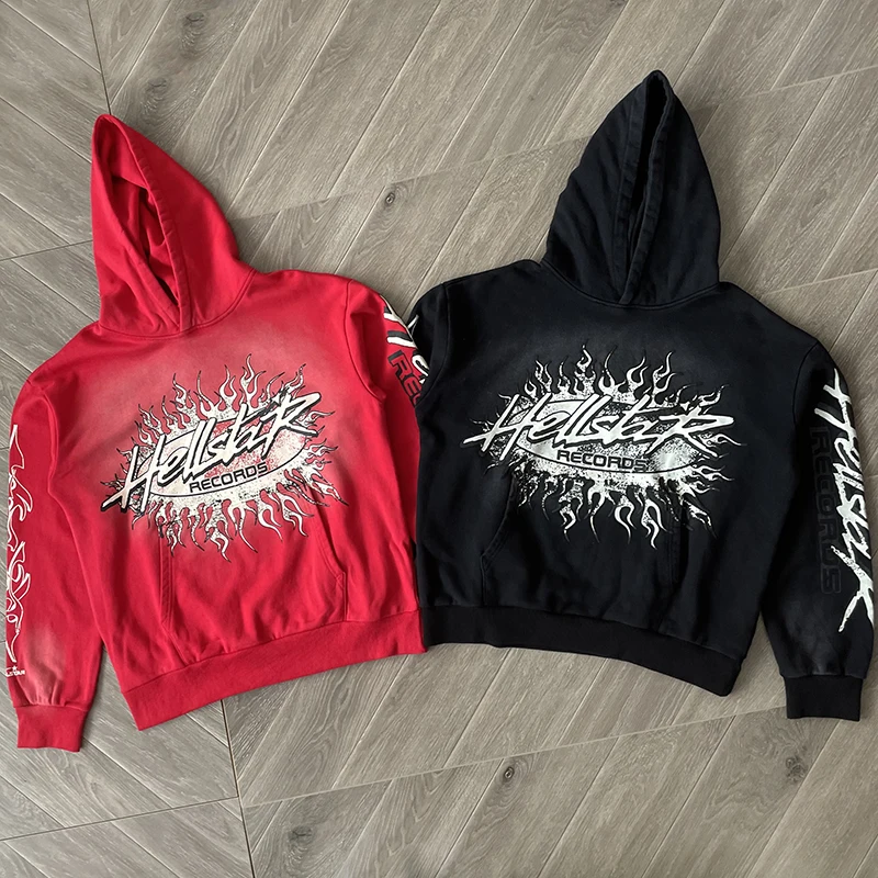 

STUDIOS RECORDS Hoodie Men's Waed Overhead Sweatirt Casual Loose Fit Cotton Youth Faion Autumn Season Printed Hoodie
