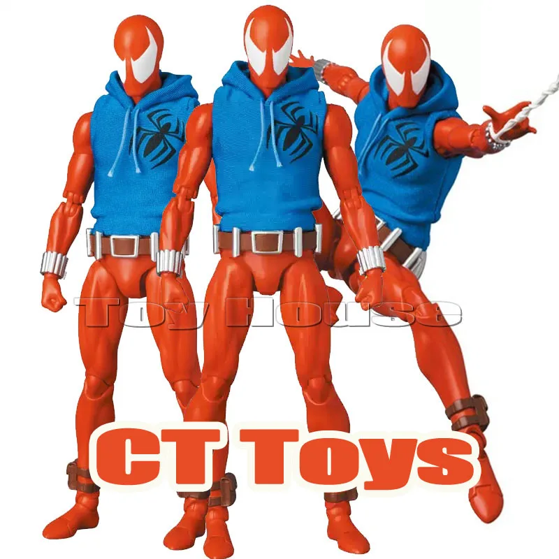En Stock, juguetes Ct Spiderman Mafex 186 Scarlet Spider, la increíble versión cómica, modelo de figura de acción de Anime, juguetes, regalo para niños