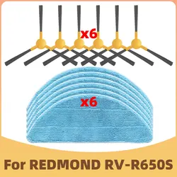 Compatibile per aspirapolvere robot Redmond RV-R650S Ricambi Spazzola laterale Sostituzione del panno per mop