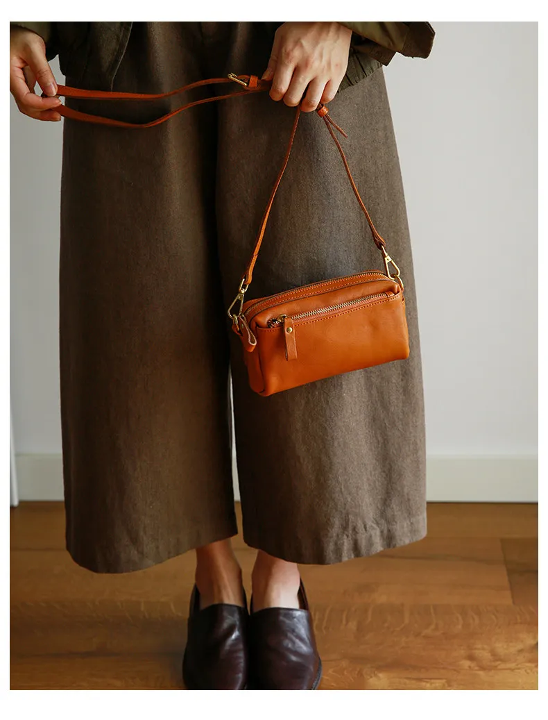 Modische, handgefertigte Damen-Umhängetasche aus echtem Leder, ideal für Wochenendausflüge, luxuriöse Qualität, hochwertige Rindsledertasche. – Detail 17