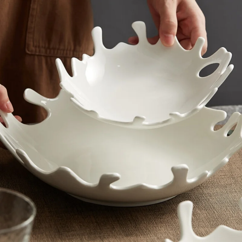 

Тарлы в форме коралла в стиле вестерн, посуда для ресторана, керамическая тарелка, нестандартный поднос для супа для отеля, посуда для фруктового салата для домашнего использования