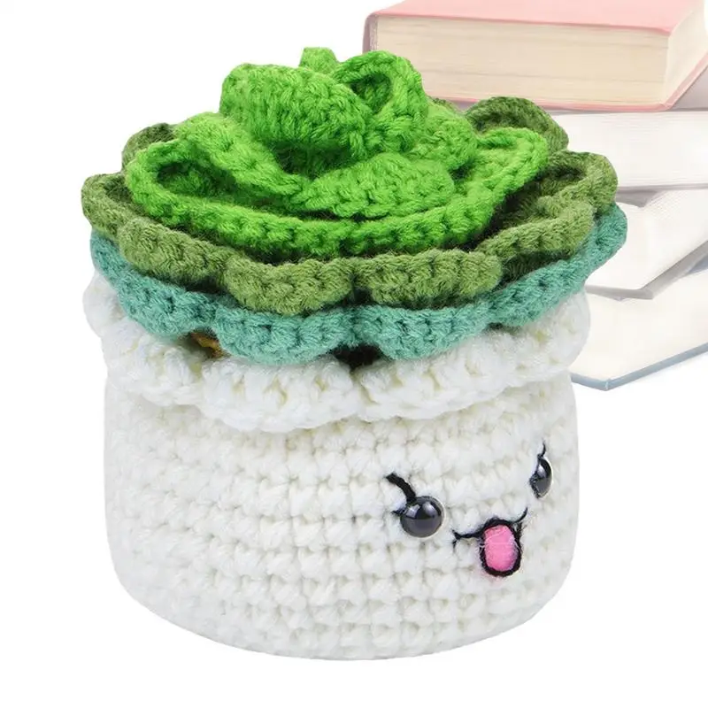 Coaster Flower Pot Crochet Kit Complete Beginner Crochet Kit Crochet Start Kit With Step-by-Step Video Tutorials Easy-to-Learn