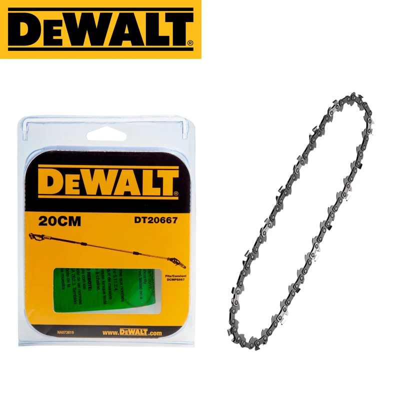 DEWALT DT20667 Original Pole Saw 20cm Chain For DCMPS567 Vibration Low-kickback Chain Design Power Tool Accessories