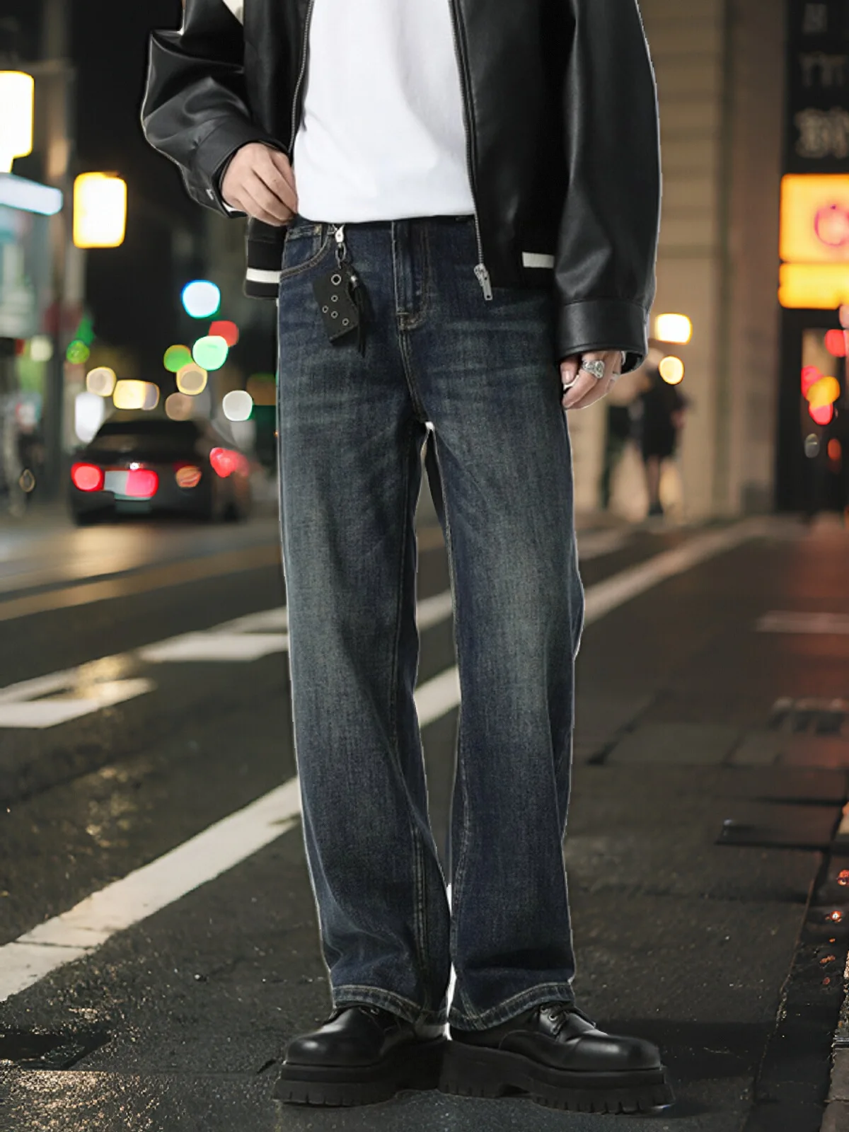 

Мужские джинсы Mr. Chun в стиле ретро, американские, прямые, широкие, модные, брендовые, уличные, длинные брюки