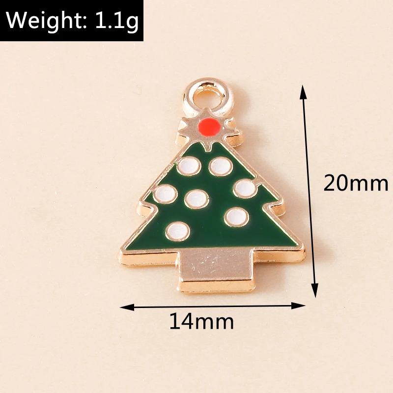 20 Stück gemischte niedliche Emaille-Weihnachtsbaum-Anhänger für die Schmuckherstellung, Tropfenohrringe, Halsketten, Armbänder, DIY-Bastelzubehör – Detail 4