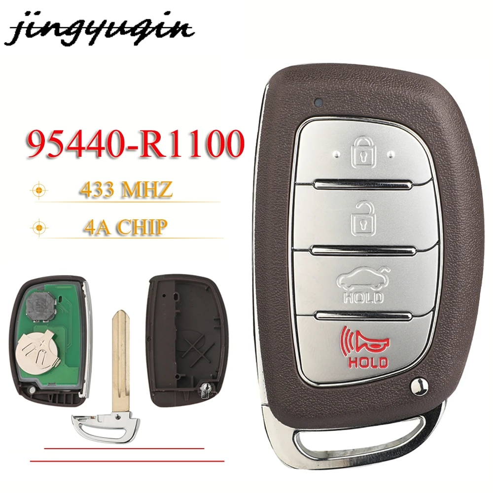 

JYQ 95440-R1100 4BTN Remote Car Key 433MHz 4A Chip Keyless For Hyundai HB20 2020 2021 2022 2023 Auto Fob Control Replacement