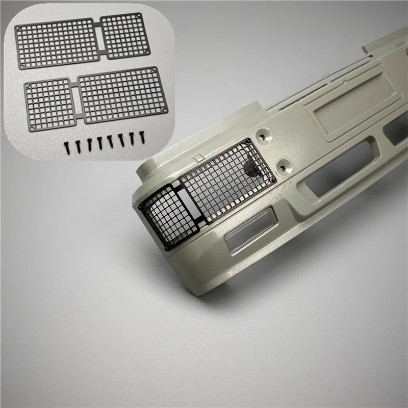 2pcs Metal Headlight Protective Cover for 1/14 Tamiya RC Truck Tipper MAN F2000 JX Car Diy Parts