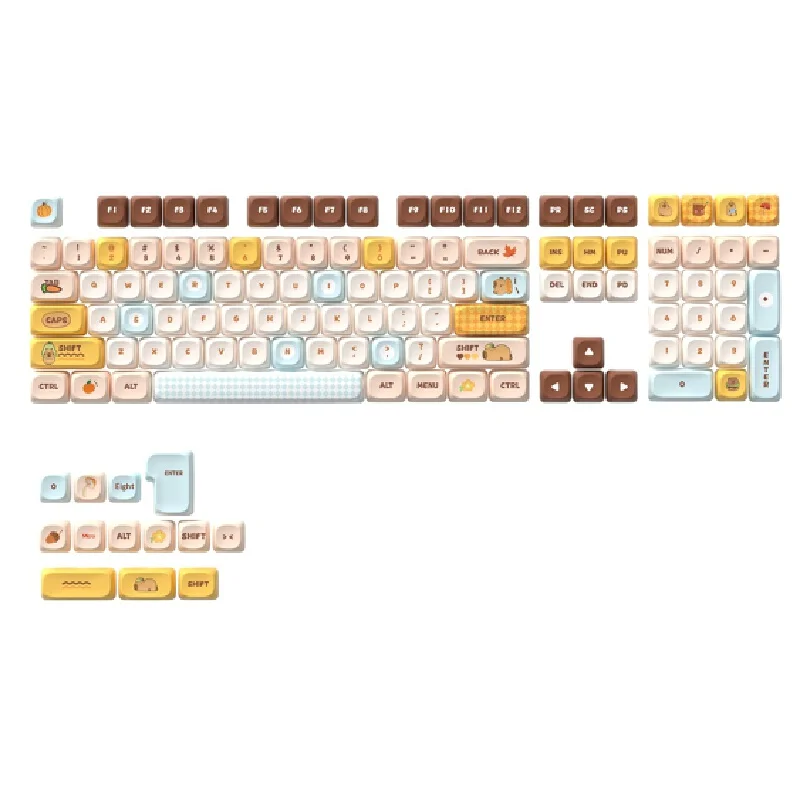 Moa Profile Keycaps 121 Keys Pbt Five Sides Heat Sublimation Anti Oil Colorfast Small Set For Mechanical Keyboard Gaming Office