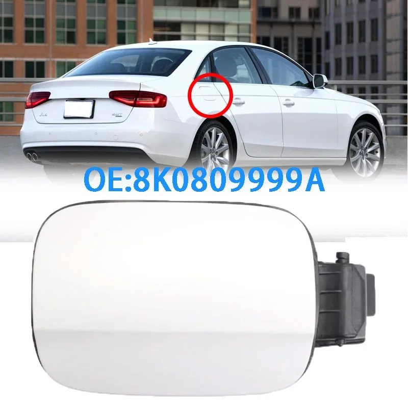 For Audi A4-B8 B8.5 2009-2015 Car Fuel Tank Cap Flap Covers Auto Exterior-Locking Fuel Tank Filler Caps Unpainted 8K0809999A