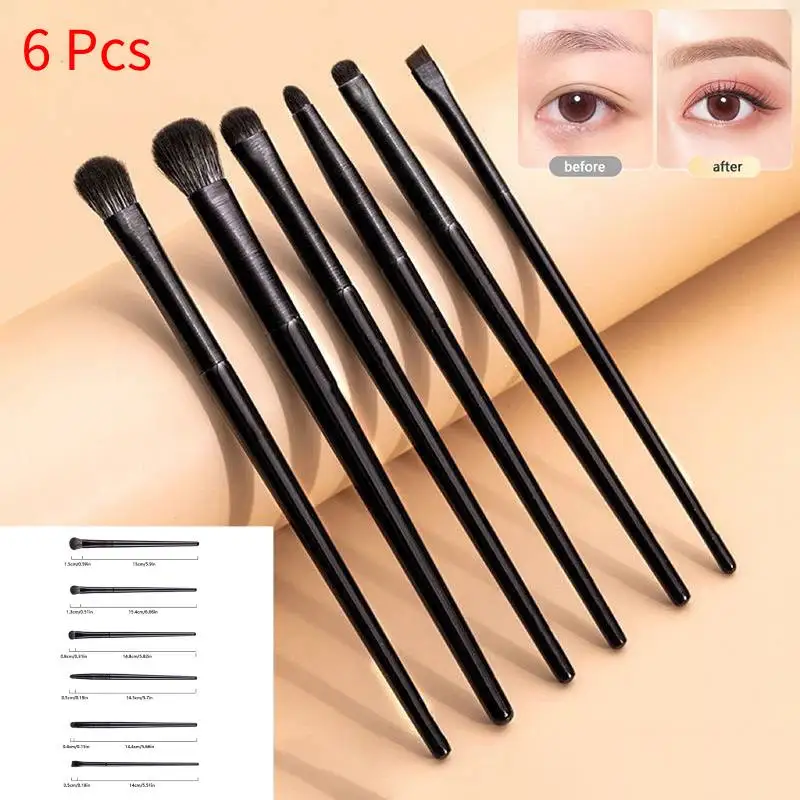 6PCS Eyes Makeup Brushes Set Professional Soft Contouring Eyeshadow Eyeliner Eyebrow Brush Women Facial Beauty Cosmetic Tool