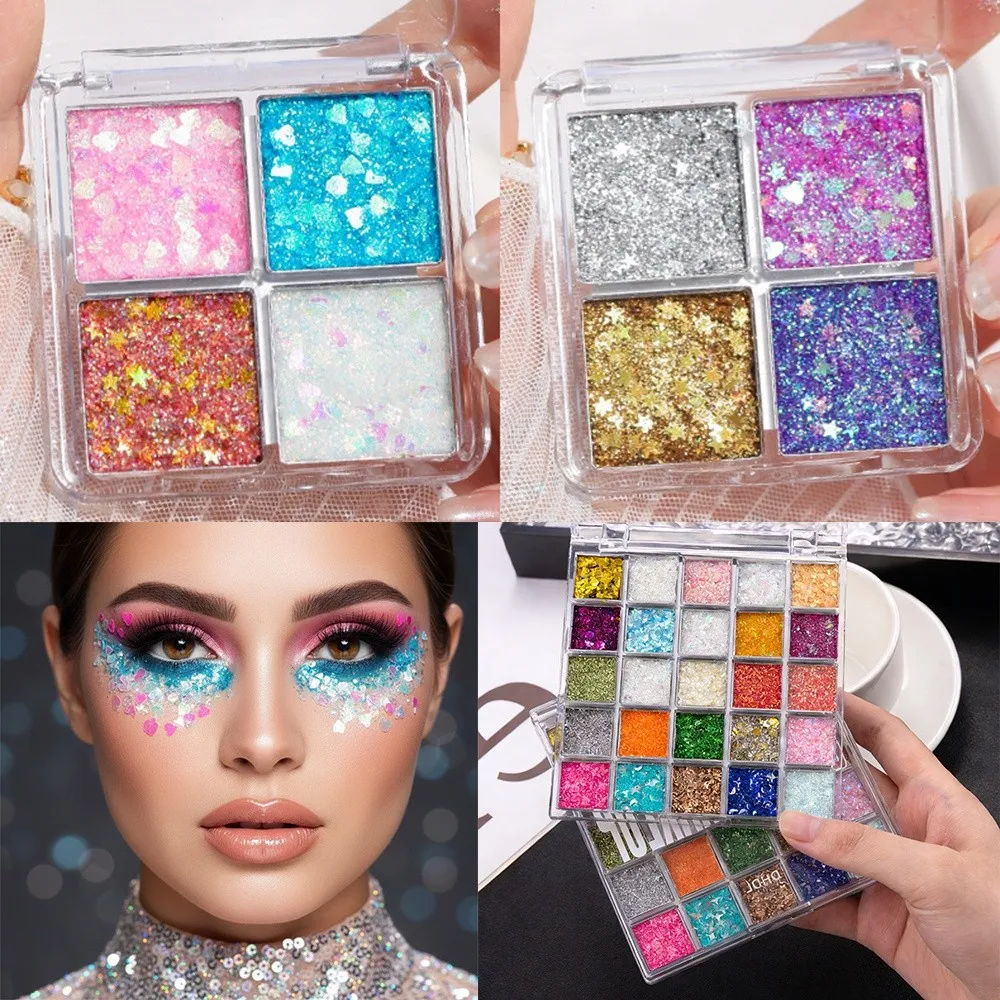 Multi-color Glitter Eyeshadow Palette High Gloss Glitter Sequins Glitter Eyeshadow Sequins Pearlescent Mermaid Eyeshadow
