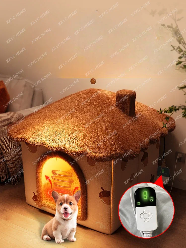 Constant Temperature Heating Kennel Closed Indoor Winter Warm Thickened Removable and Washable Cat Nest