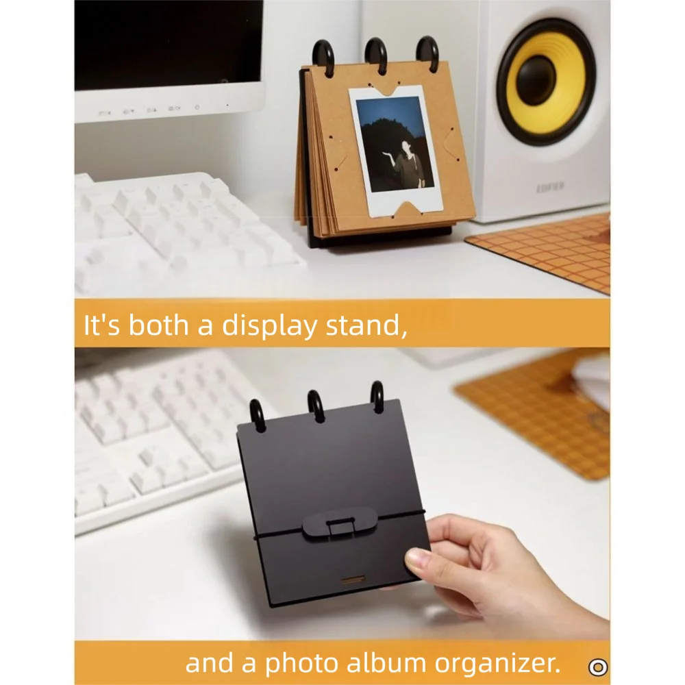 

Horizontal/Vertical Display Flip Photo Album Holds 20-40 Photos with Cover Photocard Display Holder Double Sided Display