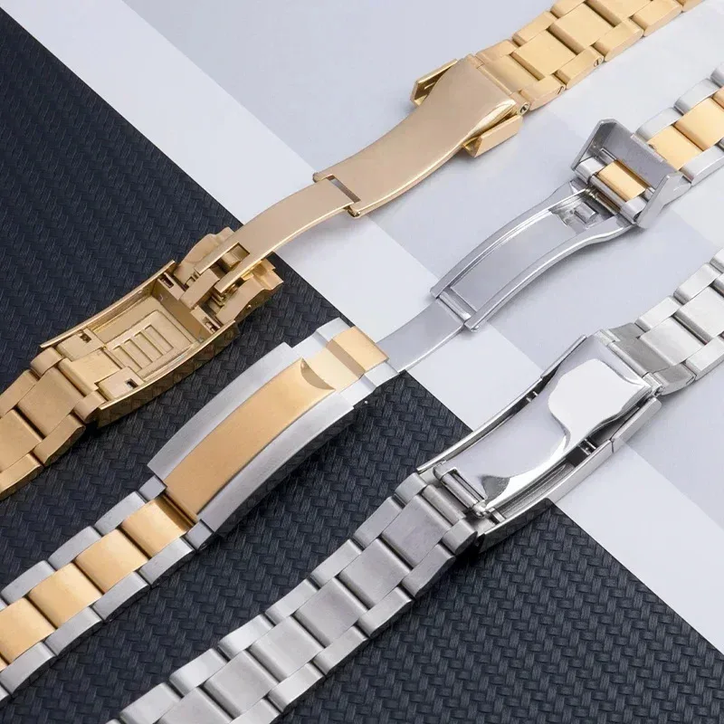Cinturino per orologio con fibbia pieghevole in acciaio inossidabile 316L di qualità per cinturino Rolex nuovo cinturino sottomarino cinturino regolabile 21mm