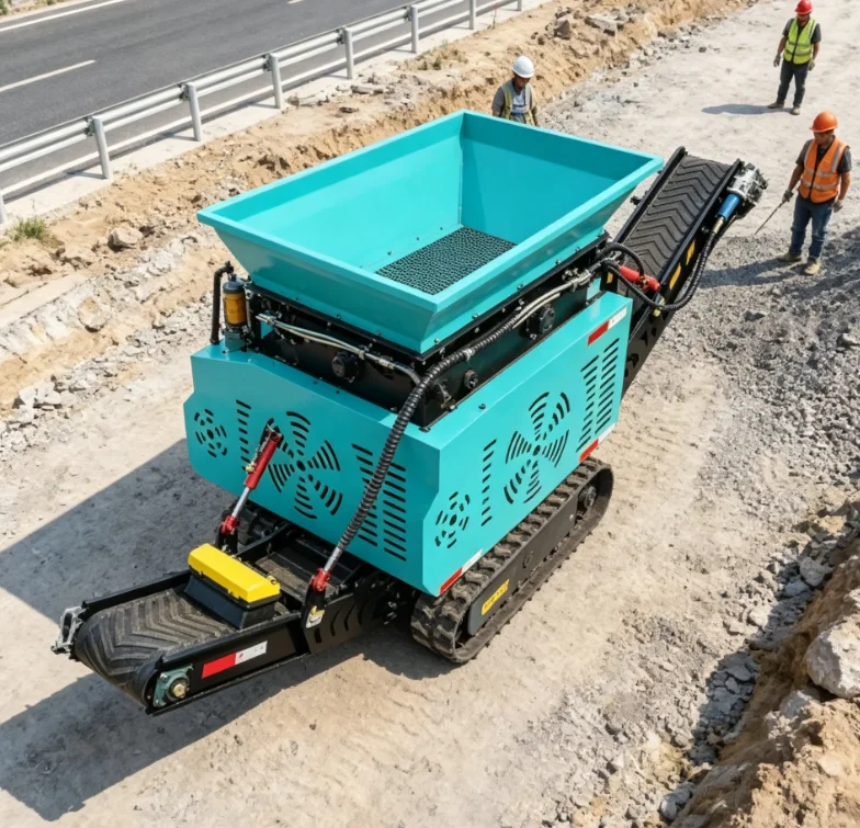 Customized Mining Construction Mini Mobile Type Diesel Engine Combined Jaw Crusher