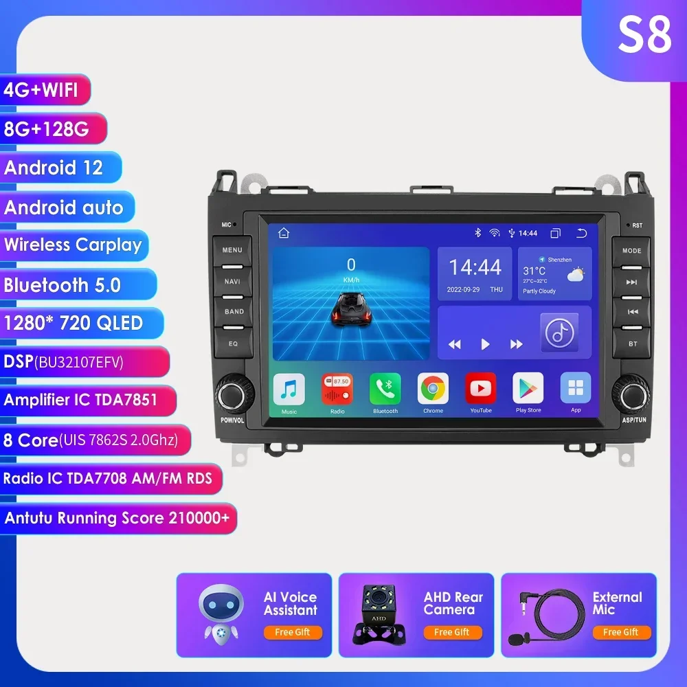 

7862 8 Core Android Autoradio For Mercedes-Benz W169 A150 A160/W245 B180 B200/W639 W906 Sprinter Multimedia GPS Stereo Carplay