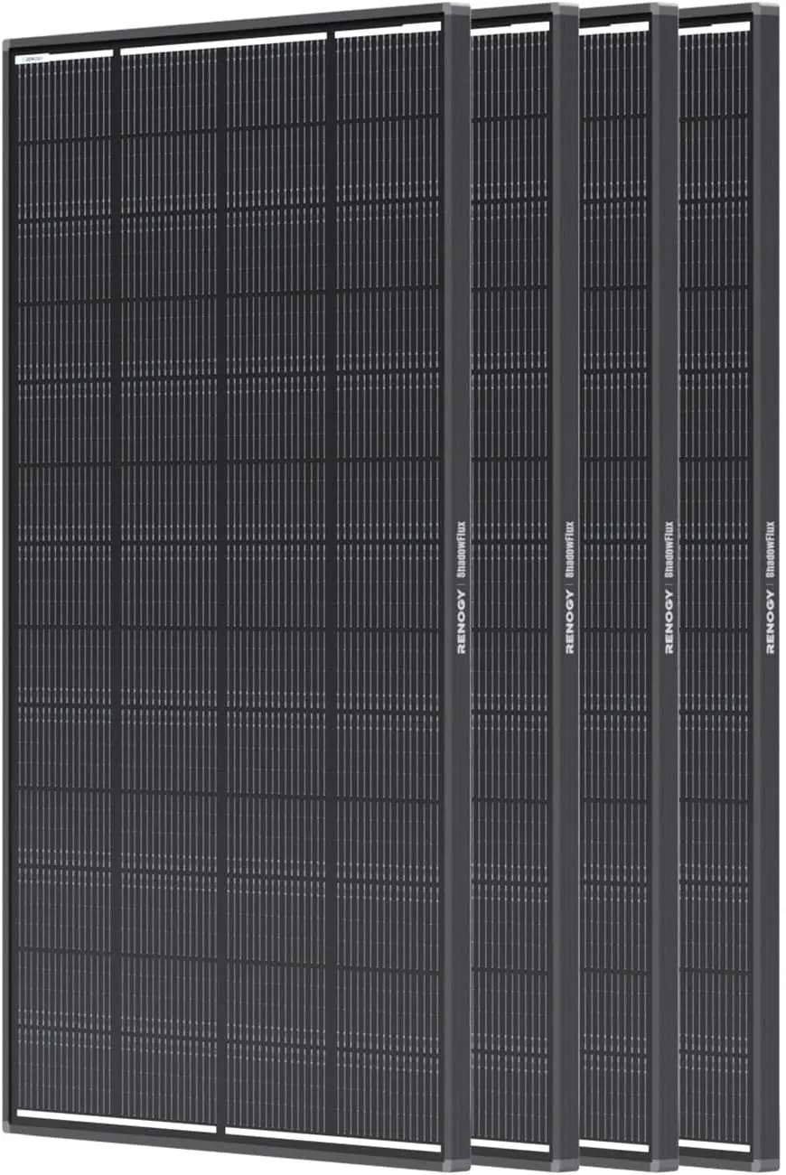 

Renogy ShadowFlux Solar Panels, N-Type Anti-Shading Panels for 12V/24V Systems PV Modules, 200W 4-Pack ShadowFlux N-Type Panels