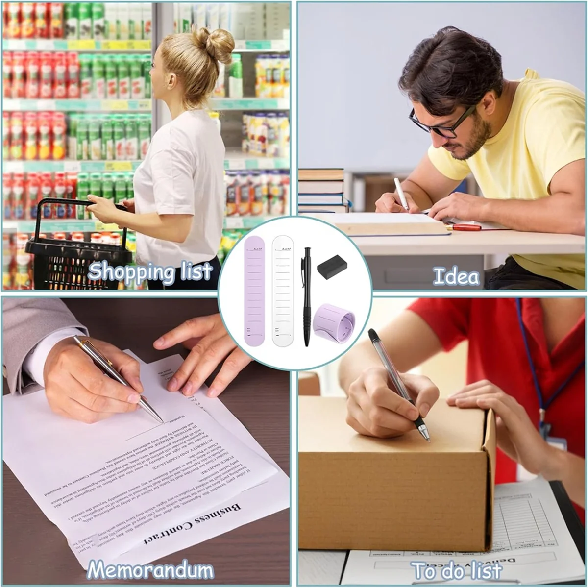 Носимый блокнот GFC, силиконовый браслет для заметок с линейкой, стираемый блокнот на запястье с напоминанием о медсестре, ручкой и ластиком A