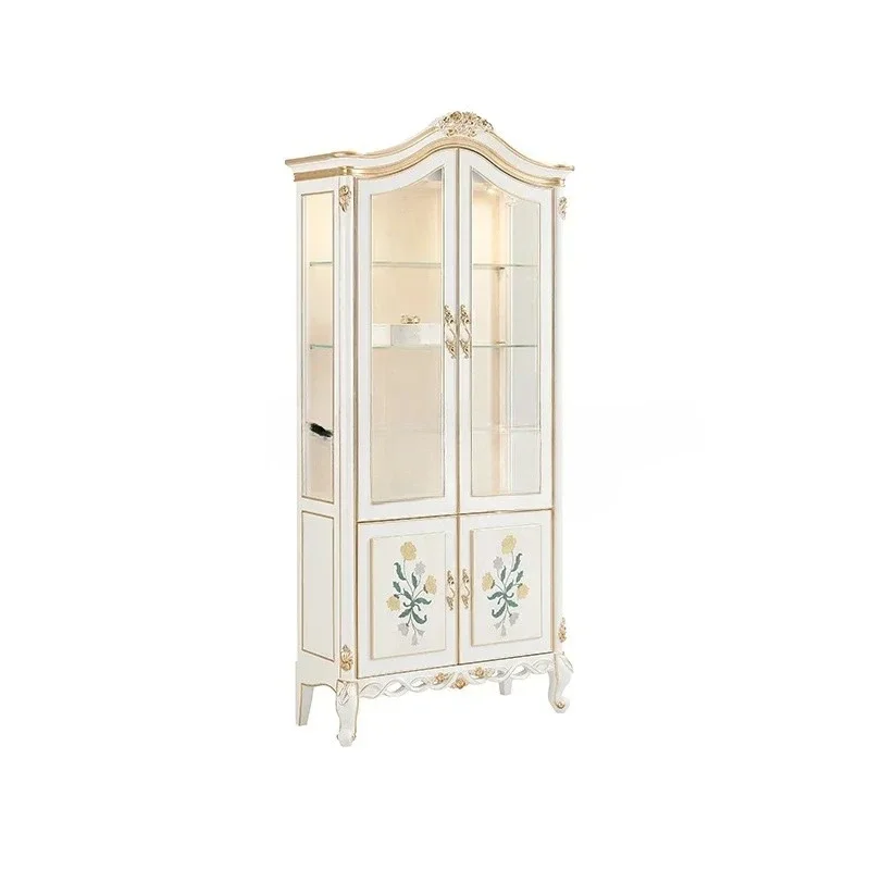 

French TV Cabinet Storage Wine Cabinet Collection Solid Wood Parquet Frame