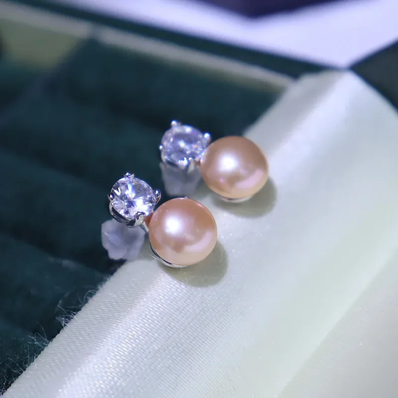 Zhuji Freshwater Pearl Stud Earrings Women's Fashion Korean Version Earrings Versatile Jewelry Versatile Princess Diana Earrings