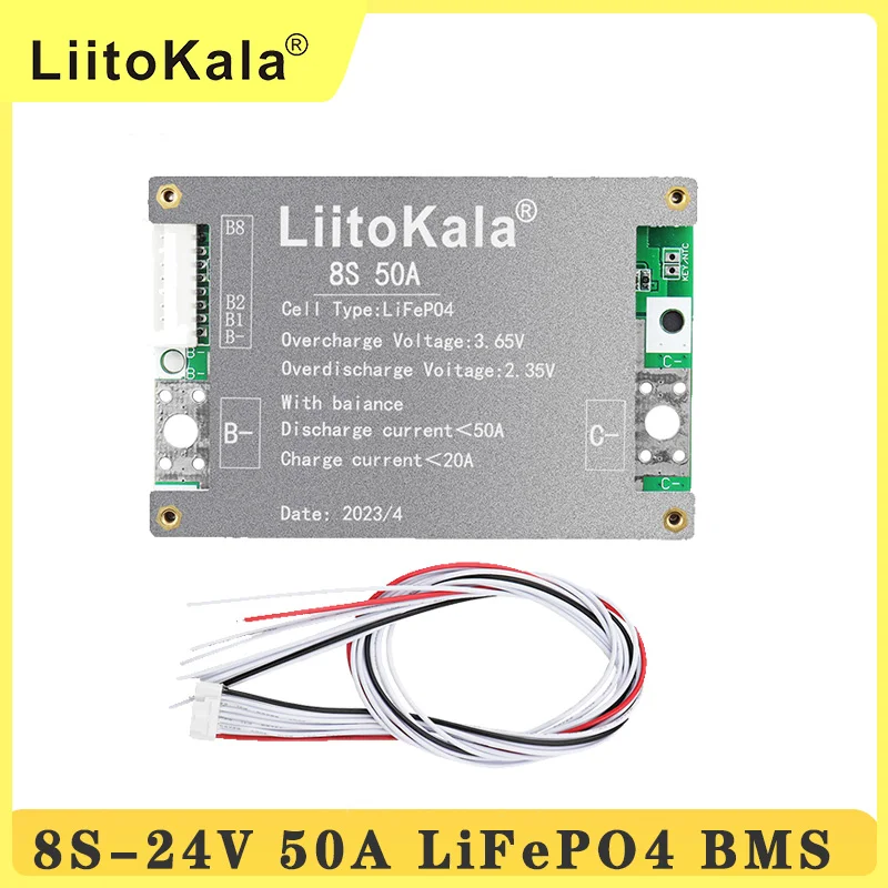 LiitoKala 8S 24V 50A LiFePO4 Battery Balance Charge Board Equalizer NTC Temperature Protection Equalizador For Escooter/Ebike