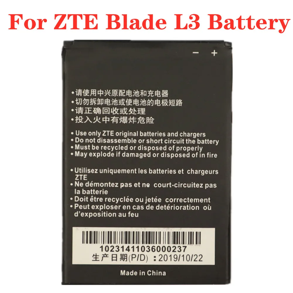 Li3820T43P3h785439 batería de teléfono móvil para ZTE Blade L3 3,8 V 2000mAh, repuesto de alta calidad, lote de 2 unidades, novedad