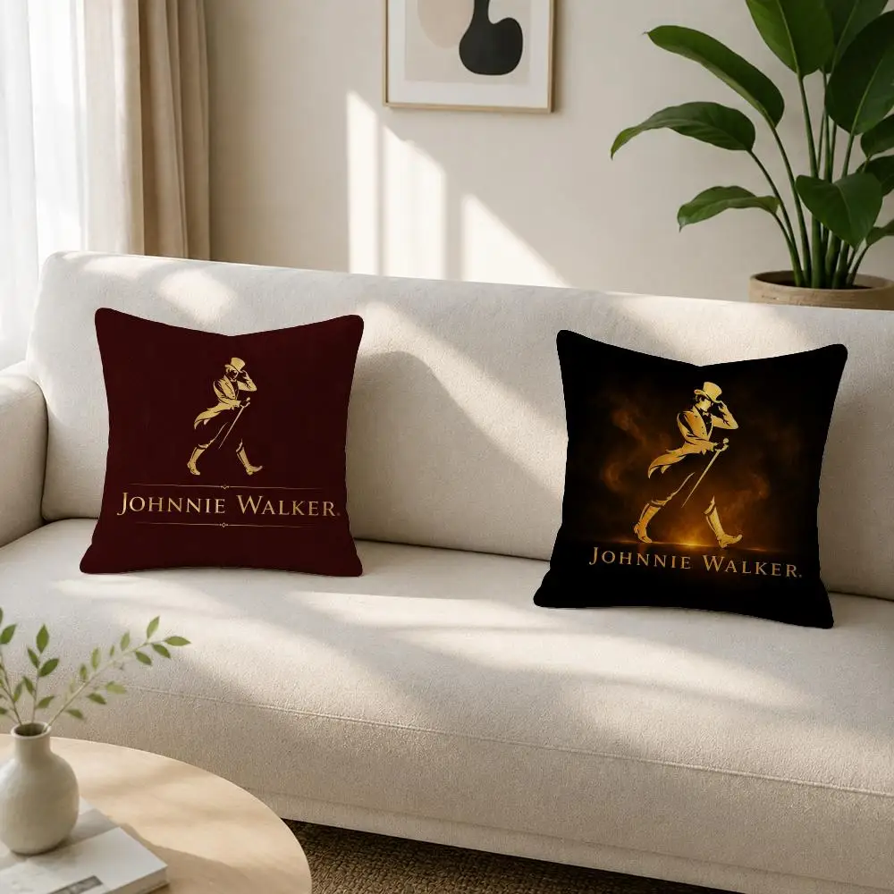 Brand Johnnie Walker Cushion Cover Soft Plush Cushion Covers Fluffy Throw Pillow Cases for Sofa Bedroom Home Decor