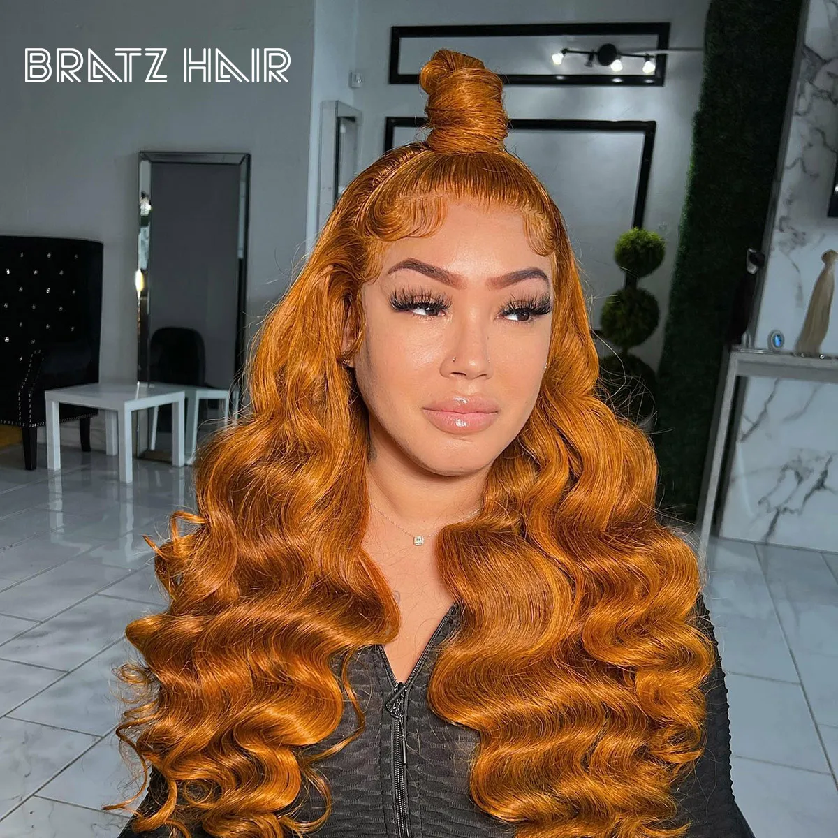 

13x4 Orange Ginger Lace Frontal Wigs 13x6 Transparent Lace Pre Plucked Loose Wave Wig 4x4 5x5 Brazilian Colored Wigs for Women