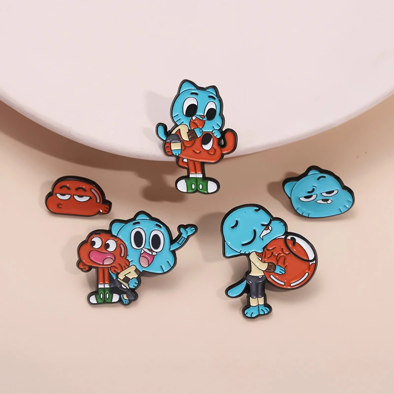 Cartoon-Animation, Komödie, Emaille-Anstecknadeln, schelmisches Abenteuer, blaue Katze, Broschen, Anstecknadeln, bester Schmuck, Geschenk für Fans und Freunde ﻿ – Detail 8