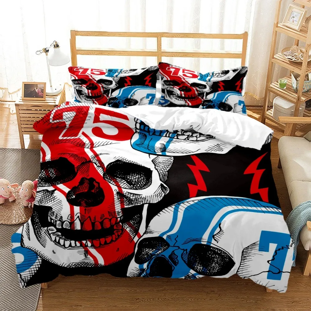 

Mysterious Colored Skeleton 3D Duvet Cover Bedding Set Comforter Linen Pillowcases Home Decor Single Double Twin King Queen