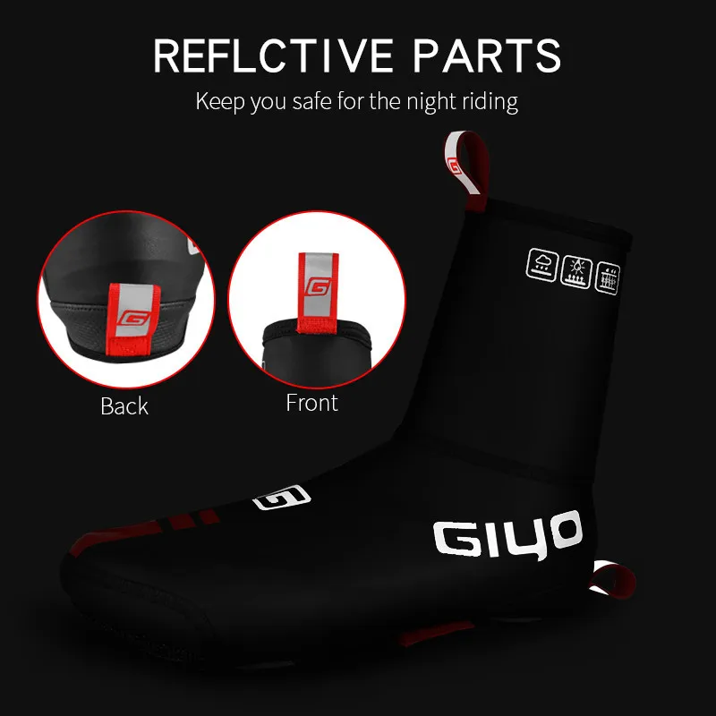 GIYO-Espessamento Mountain Road Bike Shoe Cover, Confortável Bloqueio de Calor, Água e Vento Prova, Anti-Slip, Estilo ao ar livre, Ciclismo Peças