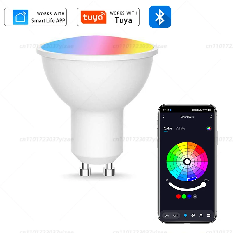 

GU10 Bluetooth Lamp Tuya Smart Bulb RGB 220V RGB Led Light Bulbs Smart Led Bulb 9W Dimmable Spotlight For Room Home Decor