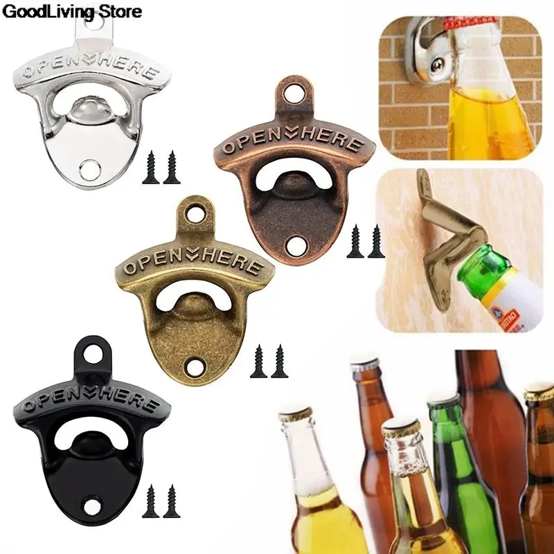 1PCS Vintage Wall Mount Beer Bottle Opener Antique Style Cola Soda Glass Cap Opener