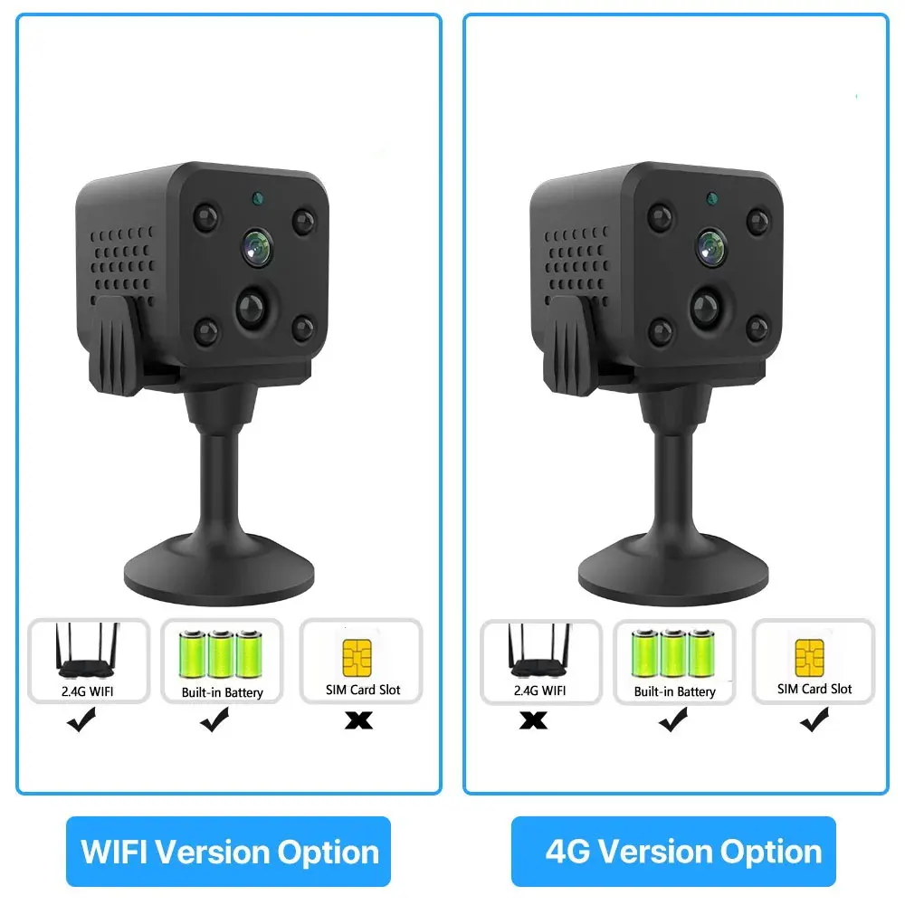 4G Wifi Mini Surveillance Cameras 4MP HD Infrared Night Vision Two-way Audio Web Video Smart Home Wireless Security Camcorders