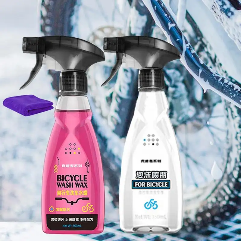 Bikes Cleaner 350ml Rust-Proof Biking Wash Wax Car Wash Foam Bicycles Car Wash Spray Bicycles Washing Liquid for Cycling