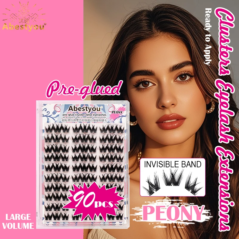 

Abestyou 3d Self Adhesive No Glue Needed Short Thick Premade Lashes Korean Makeup DIY Individual Manga Lash Clusters Waterproof